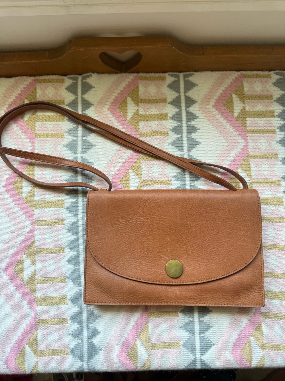 Madewell Cognac Tan Leather Crossbody Bag